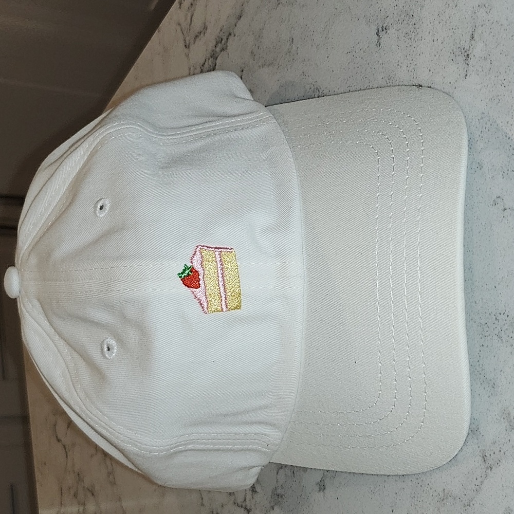 Embroidered Strawberry Cake Hat